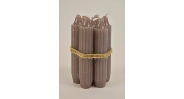 Set 7 pencil taper candle h. 11cm taupe