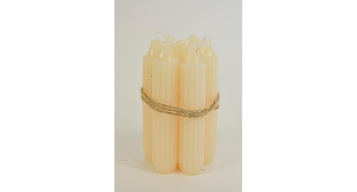 Set 7 pencil taper candle h. 11cm creme