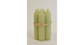 Ty set 7 pencil taper candle h. 11cm dus green