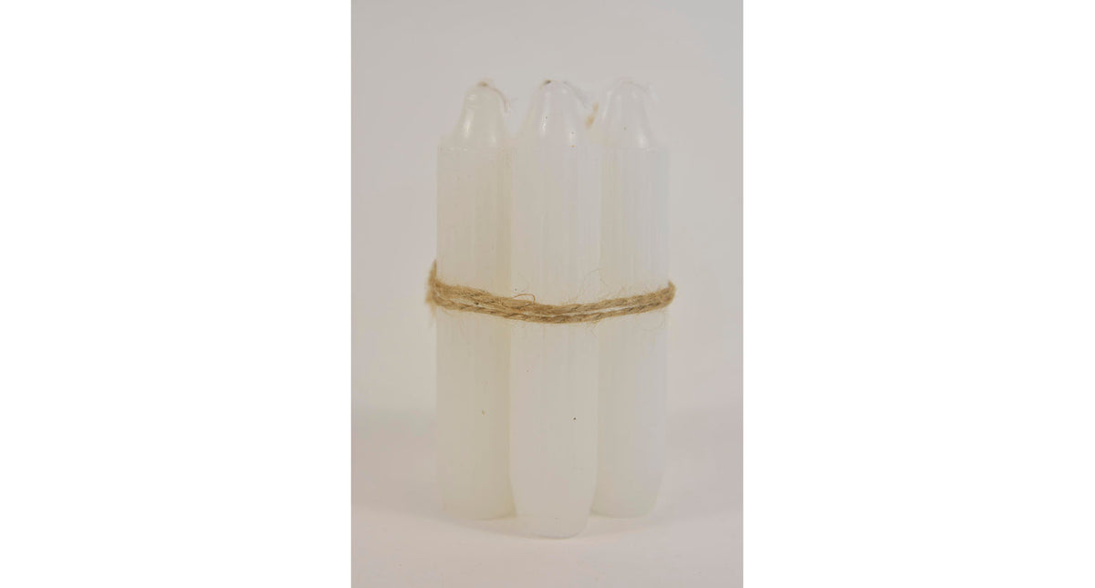 Set 7 pencil taper candle h. 11cm white