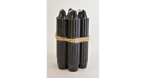 Set 7 pencil taper candle h. 11cm black
