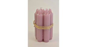 Set 7 pencil taper candle h. 11cm mauve pink