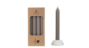 Set 4 pencil candle h.20 ø2,2 cm grey