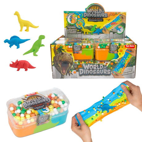 Toi-toys world of dinosaur puffer slijm - 135gr.