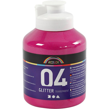Creativ Company Acrylfarbe Glitzer für Kinder - Pink, 500 ml