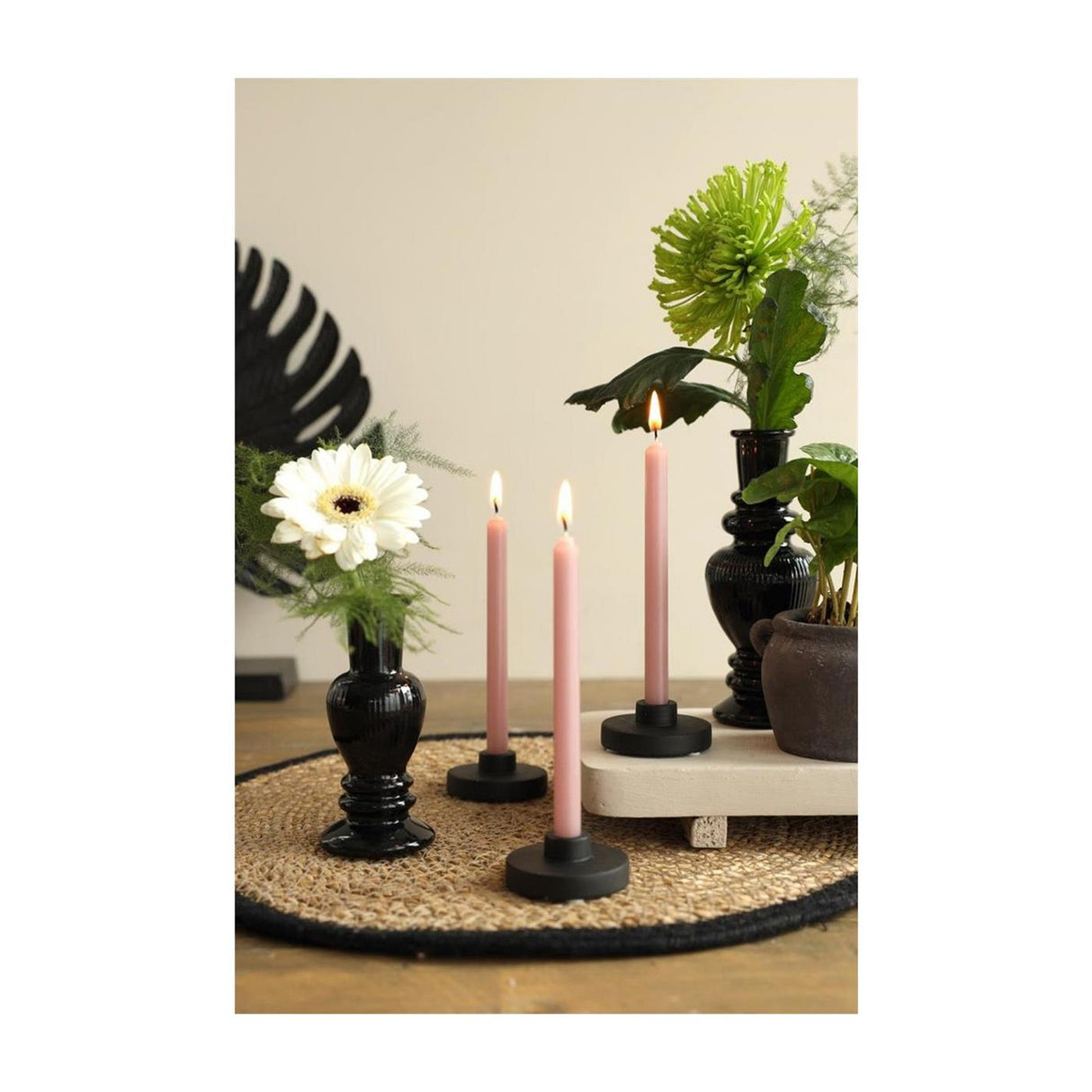 Ideas 4 seasons kaarsen h14cmxã˜1.2cm mini mauve set a 12 stuks