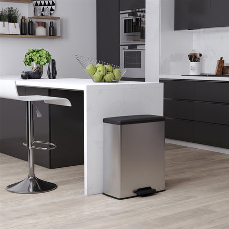Hurver Decobin Pedal Bin 65L Silber Metallic