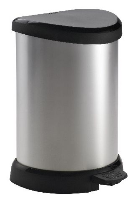 Curver Decobin Abfallbehälter – 15 l – Metall – recycelter Kunststoff