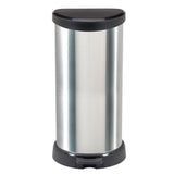 Hurver Pedal Bin Decobin Ovaal 40L Silber