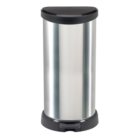 Hurver Pedal Bin Decobin Ovaal 40L Silber