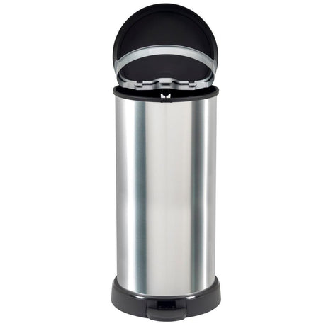 Hurver Pedal Bin Decobin Ovaal 40L Silber