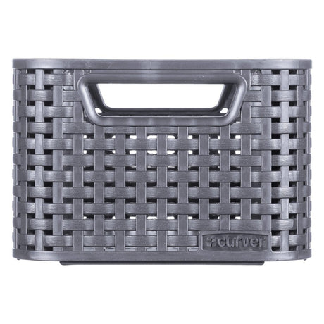 Korb im Curver-Stil, Rattan-Stil, Anthrazit, 12,9 x 28,5 x 19,4 cm