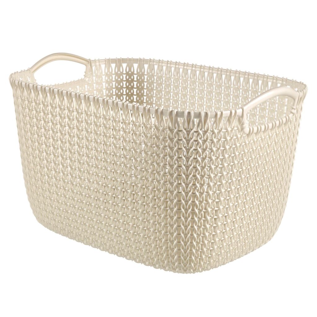 Curver Aufbewahrungskorb in Strickoptik, 19 l, weiß