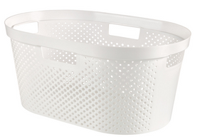 Curver Infinity Dots recycelter Wäschekorb 40 Liter weiß 59x39x26cm