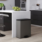 Hurver Pedal Bin Deco Duo 26+26 l Kühlung grau