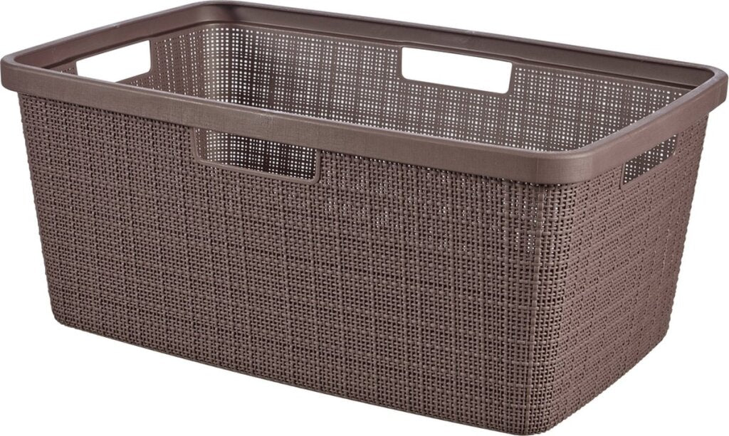 Curver Curver Jute-Wäschekorb, 46 l, Pfefferkorn, recycelter Kunststoff
