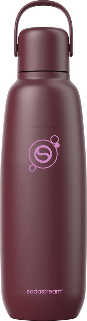Sodastream 0.9l fizz go™ roestvrijstalen bruiswaterfles (pomegranate)