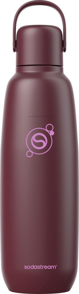 Sodastream 0.9l fizz go™ roestvrijstalen bruiswaterfles (pomegranate)