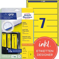 Rückenetiketten Avery L4765-20 Gelb, 140 Etiketten