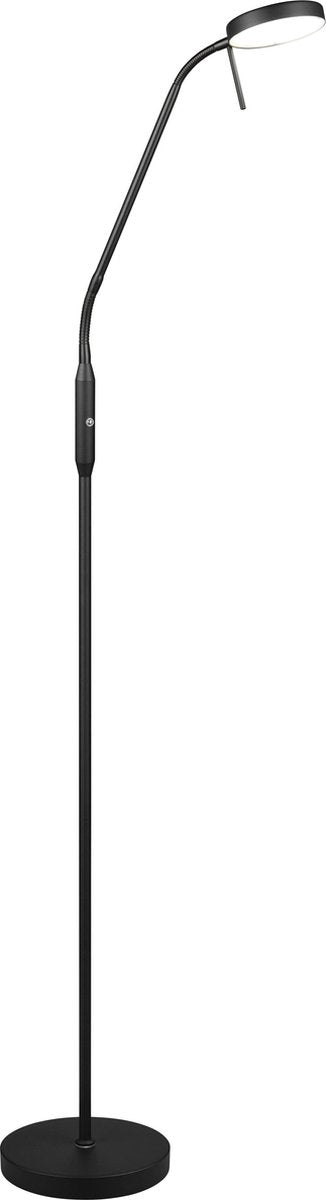 Rl live your light reality moreno - vloerlamp - zwart mat - oplaadbaar - incl. 1x smd 3 w - sensor dimmer - instelbare lichtkleur - flexibel - geheugenfunctie - accuvoeding - usb-c aansluiting - inclusief oplaadstation