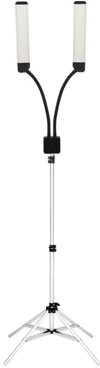 Polluks professionele led salonlamp met statief – schaduwloze beautylamp met twee armen – make-up, wimper tattoo lamp ii