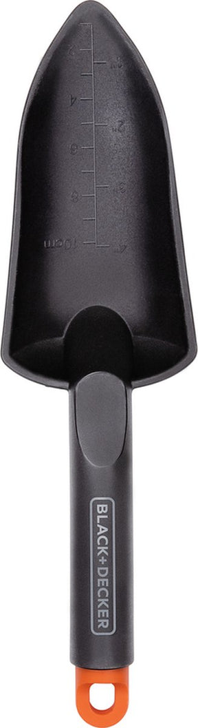 Black+decker tuinschep - met maataanduiding - tuinschepje 30,5cm - polypropyleen - zwart oranje