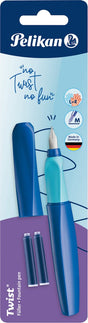 Pelikan Twist - Füllfederhalter - Deep Blue M + 2x Standard-Tintenpatrone