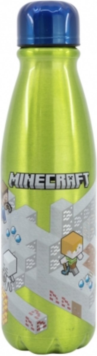 Stor Minecraft Trinkbecher aus Aluminium – Trinkflasche 600 ml – 23,5 cm hoch
