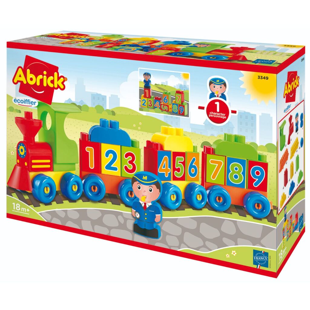 Buchstaben und Zahlen der Abrick-Ecoiffier-Lokomotive