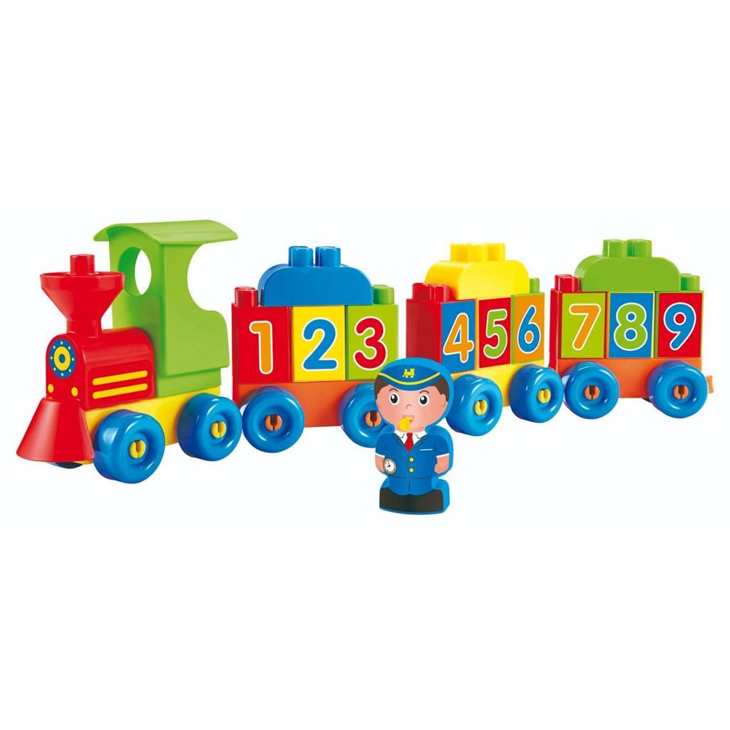 Buchstaben und Zahlen der Abrick-Ecoiffier-Lokomotive