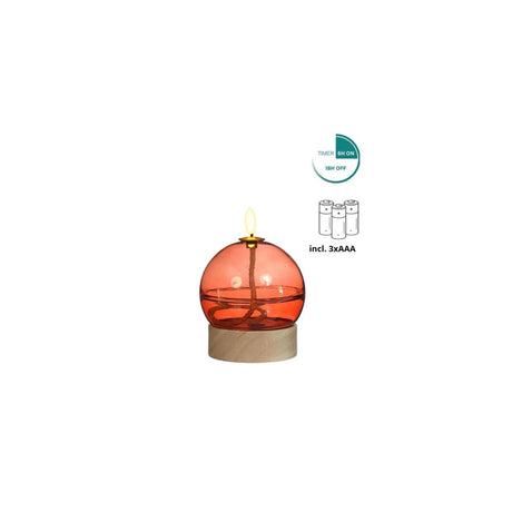 Ideen 4 Jahreszeiten LED-Öllampe Mahagoni mit Timer ã˜10xh13,5cm
