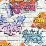 Niederländische Wandverkleidung Wallpaper Graffiti Multicolor L179-05