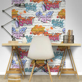 Niederländische Wandverkleidung Wallpaper Graffiti Multicolor L179-05
