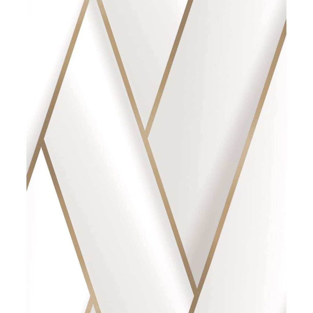 Niederländische Wandverkleidung Tapete Geometrische Weiß und Goldfarbe
