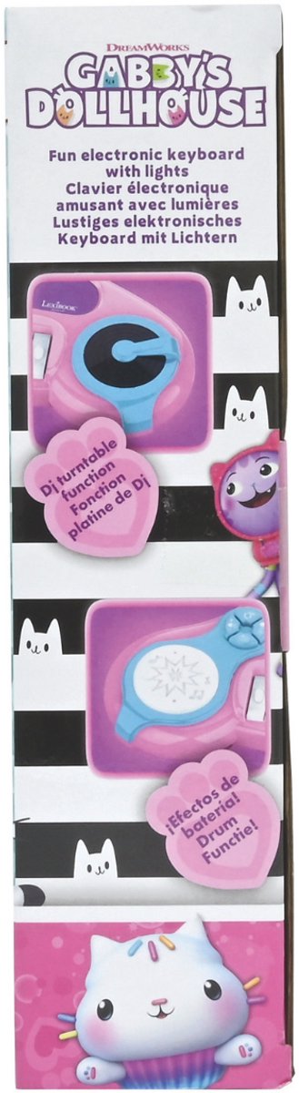 Lexibook gabby’s dollhouse fun electronic piano keyboard met verlichting en microfoon - 24 keys