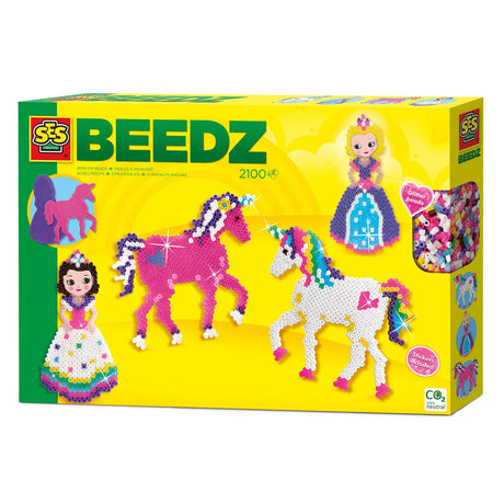 Ses creative - beedz - Einhörner und Prinzessinnen - 2100 Bügelperlen mit Grundplatten und Bügelbögen - ab 5 Jahren