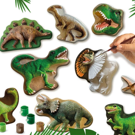 Ses kreativ – Gießen und Malen – Dino-Welt – schnell trocknend – mit Formen, Gips, Farbe, Pinsel, Spachtel und Schwamm – Basteln für Jungen – Dinosaurier-Spielzeug