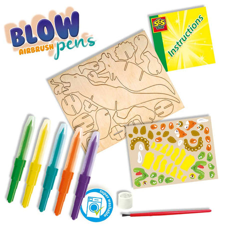 SES Creative SES Blow Airbrush Blasstifte Dinosaurier