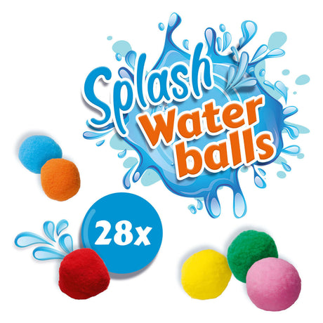 Ses Creative Ses – Spritzwasserbälle – wiederverwendbare Wasserballons – trocken und nass verwendbar – fröhliche Farben – 28 Bälle pro Set – Wasserballon-Alternative – Sommerspiel im Freien – Poolspielzeug