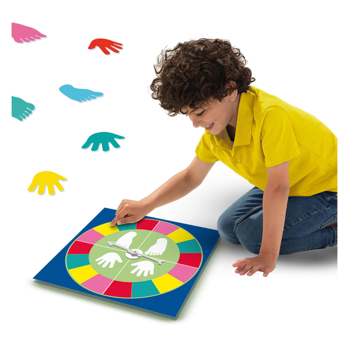 Sechs Hände und Füße drehen sich