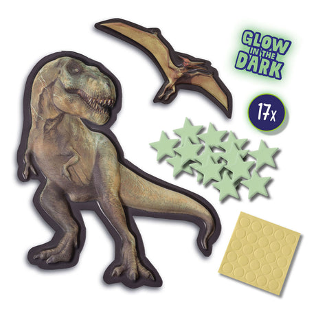 Ses mega leuchtende T-Rex-Welt-Wandaufkleber