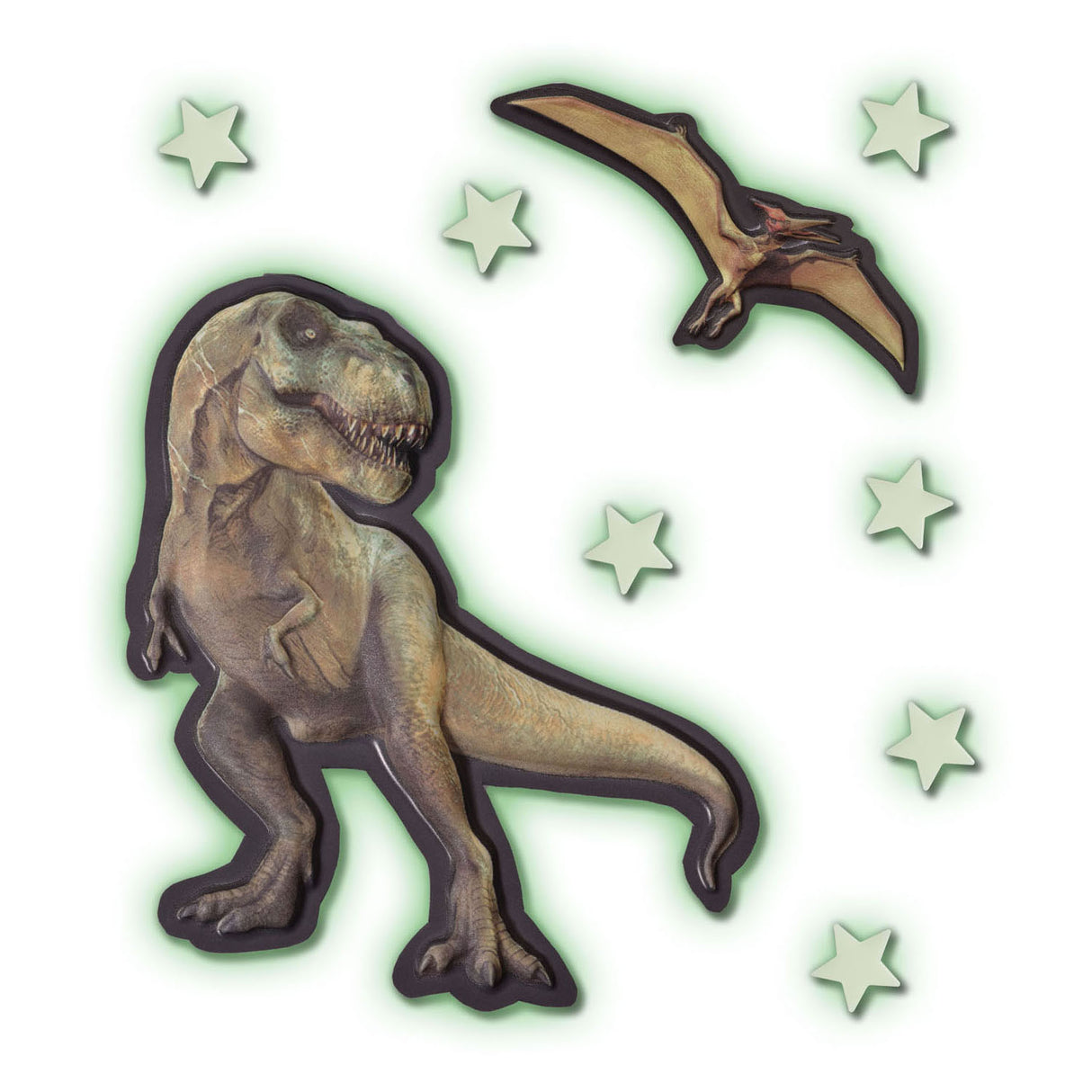 Ses mega leuchtende T-Rex-Welt-Wandaufkleber