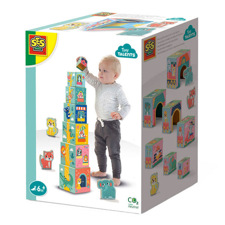 Ses Creative Ses Tiny Talents Stapelblockturm mit Tierfiguren