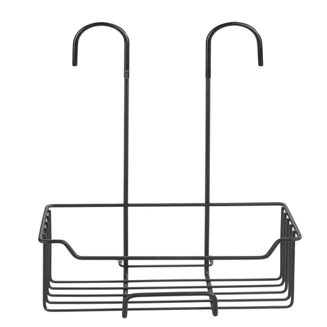 Wenko doucherek milo rvs zwart 25x36cm - zonder boren - doucherekje hangend - douchemand - douchecaddy ophangbaar
