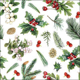 Ambiente Serviette 33cm Wintergrün weiß