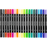 Creativ Company Textilmarker, Strichstärke 2,3 + 3,6 mm, Standardfarben, 20 Stück, 1 Box