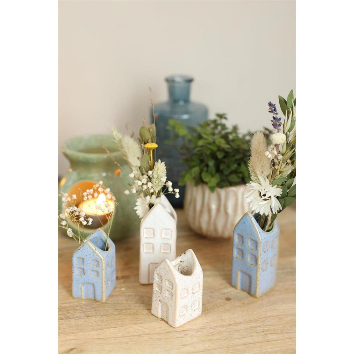Ideas 4 seasons bloemenvaas huisje amsterdam m 3x3x8cm 4 assorti