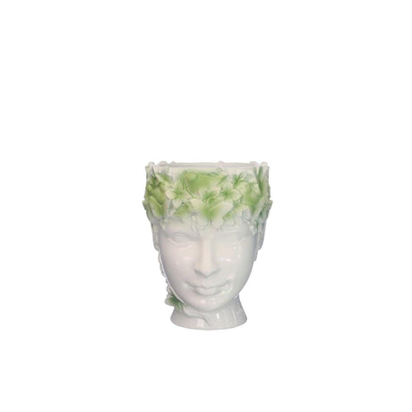 Ideen 4 Jahreszeiten Blumentopf Dame Natur Gesicht 14x12xh14,5cm grün