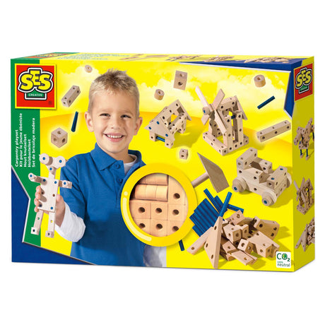 Sechs Bastelsets aus Holz