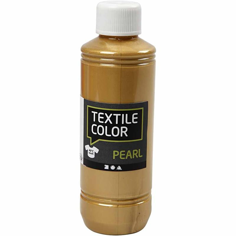 Kreativfirma Textilfarbe - Bekämpfung Textilfarbe - Gold Perle, 250 ml
